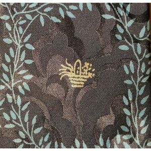 1950s 1960s VINTAGE SKINNY SLIM TIE ~ BROWN TURQUOISE FLORAL FILIGREE ~ 53"